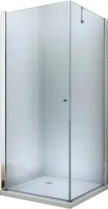 MEXEN/S - Pretoria otváracia sprchovací kút 80x90, sklo transparent, chrom + vanička 852-080-090-01-00-4010