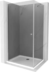 MEXEN/S - Pretória sprchovací kút 100x120, grafit, chróm + sprchová vanička vrátane sifónu 852-100-120-01-40-4010