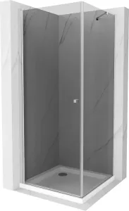 MEXEN/S - Pretória sprchovací kút 70x70, grafit, chróm + sprchová vanička vrátane sifónu 852-070-070-01-40-4010