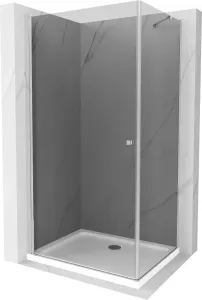 MEXEN/S - Pretória sprchovací kút 70x80, grafit, chróm + sprchová vanička vrátane sifónu 852-070-080-01-40-4010