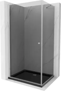 MEXEN/S - Pretória sprchovací kút 70x80, grafit, chróm + sprchová vanička vrátane sifónu 852-070-080-01-40-4070