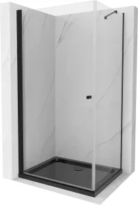 MEXEN/S - Pretória sprchovací kút 70x90, transparent, čierna + sprchová vanička vrátane sifónu 852-070-090-70-00-4070B