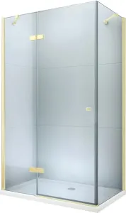 MEXEN/S - Roma sprchovací kút 100 x 100, transparent, zlatá + vanička 854-100-100-50-00-4010