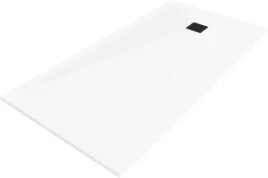 MEXEN/S - Stone+ obdĺžniková sprchová vanička 200 x 100, biela, mriežka čierna 44101020-B