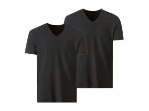 MEXX Pánske tričko, 2 kusy (L, čierna/výstrih v tvare „V“)