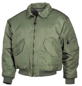 Bunda MFH® Flight Jacket CWU “Bomber“ – Olive Green  (Farba: Olive Green , Veľkosť: M) #5806388