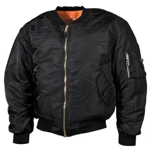 Bunda MFH® Flight Jacket MA1 “Bomber“ – Čierna (Farba: Čierna, Veľkosť: L)