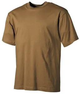 Bavlnené tričko US army MFH® s krátkym rukávom – Coyote (Farba: Coyote, Veľkosť: 3XL) #5807125