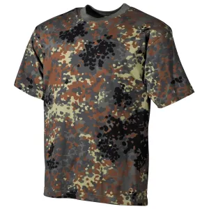 Bavlnené tričko US army MFH® s krátkym rukávom – Flectarn (Farba: Flectarn, Veľkosť: S) #2372651