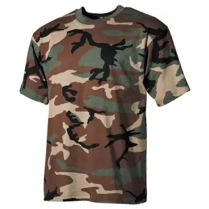Bavlnené tričko US army MFH® s krátkym rukávom – US woodland (Farba: US woodland, Veľkosť: S) #2372645