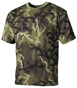 Bavlnené tričko US army MFH® s krátkym rukávom – Vzor 95 woodland (Farba: Vzor 95 woodland, Veľkosť: S) #2372633