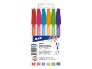 guľôčkové pero Tika 107 fluo - sada 6 farieb - MFP Paper