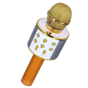 Nemo Bezdrôtový mikrofón pre karaoke s ovládačom prehrávania, zlatý