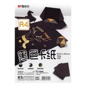 M&G - Kreatívne papiere A4 180 g/m2, 20 listov - čierne