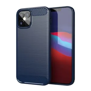 MG Carbon Case Flexible silikónový kryt na iPhone 12 / 12 Pro, modrý
