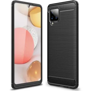 MG Carbon Case Flexible silikónový kryt na Samsung Galaxy A42 5G, čierny
