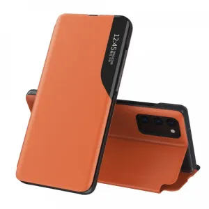 MG Eco Leather View knižkové puzdro na Samsung Galaxy M51, oranžové
