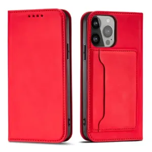 MG Magnet Card knižkové kožené puzdro na Samsung Galaxy A23 5G, červené