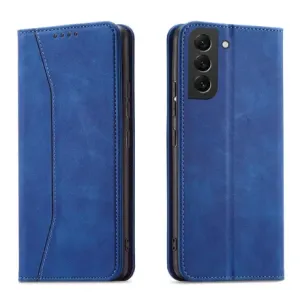 MG Magnet Fancy knižkové kožené puzdro na Samsung Galaxy S22 Plus, modré