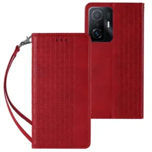 MG Magnet Strap knižkové kožené puzdro na Samsung Galaxy A12 5G, červené