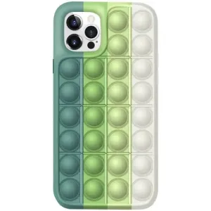 MG Pop It silikónový kryt na iPhone 12 Pro Max, zelený/biely
