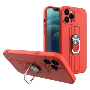 MG Ring silikónový kryt na iPhone 13 Pro, červený