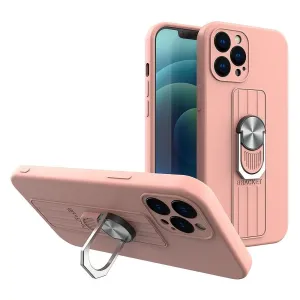 MG Ring silikónový kryt na iPhone 13 Pro, ružový