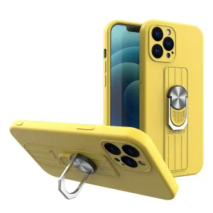 MG Ring silikónový kryt na iPhone 13, žltý