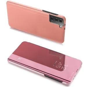 MG Clear View knižkové puzdro na Samsung Galaxy S21 Plus 5G, ružové
