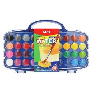 M&G - Farby vodové 36+2 farieb (30 mm) + paletka a štetec