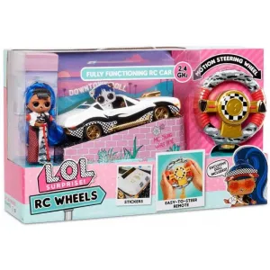 MGA LOL Surprise RC Wheels Auto pretekárske + JK bábika na batérie na vysielačku 2,4GHz