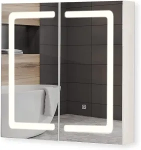 MIADOMODO zrkadlová skrinka s LED osvetlením, 65 x 65 cm #8237914