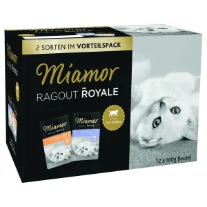 Miešané balenie Miamor Ragú Royale Kitten v želé 12 x 100 g - Hydinové a hovädzie