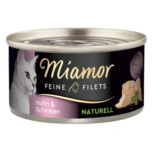 Miamor Feine Filets Naturelle 6 x 80 g - kuracie a šunka