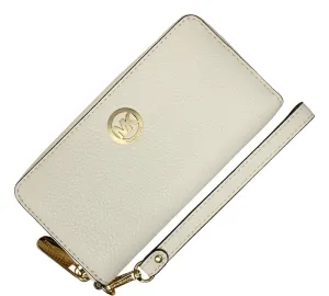 Béžová kožená peňaženka Michael Kors MultiFunction Vanilla