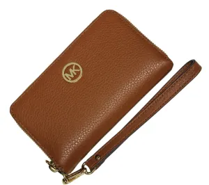 Hnedá kožená peňaženka Michael Kors MultiFunction Luggage