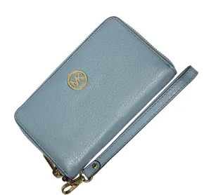 Modrá kožená peňaženka Michael Kors MultiFunction Powder Blue