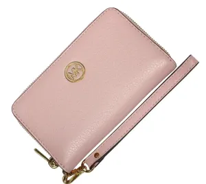 Ružová kožená peňaženka Michael Kors MultiFunction Blossom