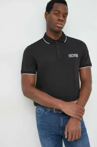 Bavlnené polo tričko Michael Kors čierna farba, s nášivkou #8701178