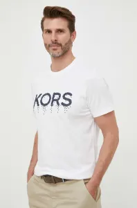 Bavlnené tričko Michael Kors biela farba, s nášivkou #8633707
