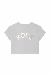Detské bavlnené tričko Michael Kors šedá farba #7523400