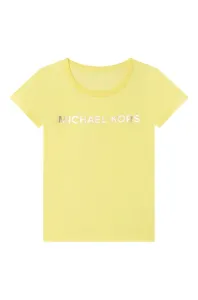 Detské bavlnené tričko Michael Kors žltá farba, #215369