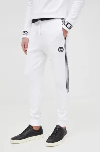 Nohavice Michael Kors pánske, biela farba, s nášivkou