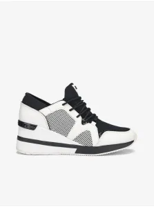 Black and White Women's Wedge Sneakers Michael Kors Liv - Women's #9180246