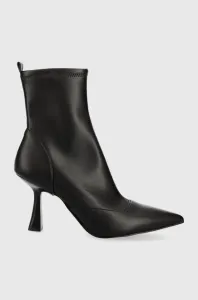 Členkové topánky Michael Kors Clara dámske, čierna farba, na vysokom podpätku, 40F3CLME5L