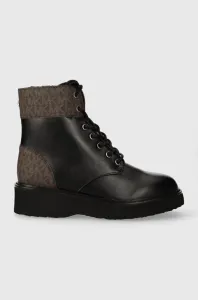 Členkové topánky MICHAEL Kors Aniya dámske, čierna farba, na plochom podpätku, 40F3AYFEFL