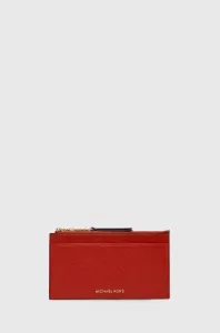 Kožená peňaženka MICHAEL Michael Kors dámsky, bordová farba