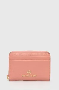 Kožená peňaženka MICHAEL Michael Kors dámsky, ružová farba #8833880
