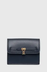 Kožená peňaženka MICHAEL Michael Kors dámsky, tmavomodrá farba