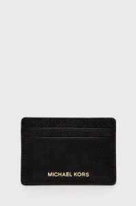 Kožené puzdro na karty MICHAEL Michael Kors dámsky, čierna farba #222991